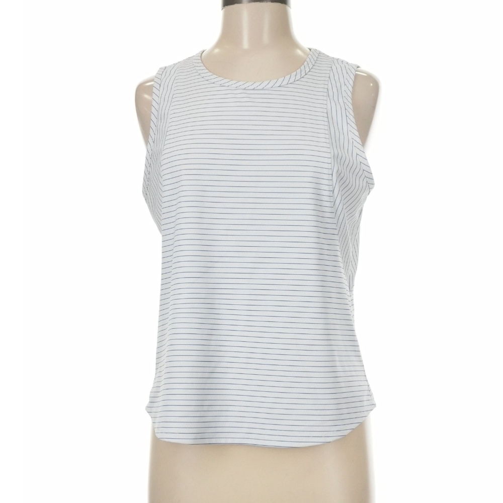 Sincerely Jules Light Gray Striped Tank Top
